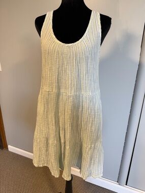 Universal Thread Striped Tiered Dress Size M Blue Lightweight Gauze Boho